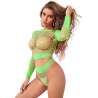 SUBBLIME 952211 BODYSTOCKING DE REJILLA 2 PIEZAS DE MANGA LARGA VERDE TALLA aNICA