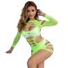 SUBBLIME 952280 BODYSTOCKING DE REJILLA ELSTICO MANGA LARGA VERDE TALLA aNICA