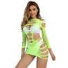 SUBBLIME 952280 BODYSTOCKING DE REJILLA ELSTICO MANGA LARGA VERDE TALLA aNICA