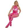 SUBBLIME 952389 BODYSTOCKING CROTCHLESS DE REJILLA Y ENCAJE CON CUELLO ALTO ROSA TALLA aNICA