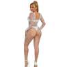 SUBBLIME 952396 BODYSTOCKING DE REJILLA CON DIAMANTES MANGA LARGA BLANCO TALLA aNICA
