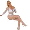 SUBBLIME 952396 BODYSTOCKING DE REJILLA CON DIAMANTES MANGA LARGA BLANCO TALLA aNICA