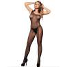 SUBBLIME 952037 BODYSTOCKING DE REJILLA DE UN HOMBRO CON DIAMANTES NEGRO TALLA aNICA