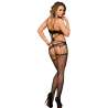 SUBBLIME 952044 BODYSTOCKING DE REJILLA CON COPA ABIERTA Y TIRANTES NEGRO TALLA aNICA