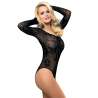SUBBLIME 952051 BODYSTOCKING DE REJILLA CON MANGA LARGA Y HOMBROS DESCUBIERTOS NEGRO TALLA aNICA