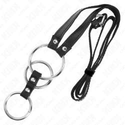 KINK ANILLO PENE METAL TRIPLE 38 CM A 5 CM CON CINTURaN POLIPIEL 112 CM