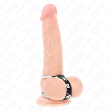 KINK ANILLO PENE METAL DOBLE 38 CM A 5 CM CONECTADOS CON CUERO