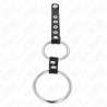 KINK ANILLO PENE METAL DOBLE 38 CM A 5 CM CONECTADOS CON CUERO