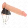 KINK ANILLO PENE 4 CM CADENA 7 CM METAL CON CINTURaN CUERO