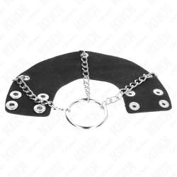 KINK ANILLO PENE 4 CM CADENA 7 CM METAL CON CINTURaN CUERO