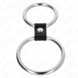 KINK ANILLO PENE DOBLE METAL 37 CM A 5 CM CONECTADOS POR CORREA POLIPIEL MODELO 1