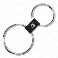 KINK ANILLO PENE DOBLE METAL 37 CM A 5 CM CONECTADOS POR CORREA POLIPIEL MODELO 1