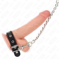 KINK ANILLO PENE CUERO CON CORREA 215 X 2 CM Y CADENA METAL 60 CM