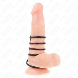 KINK 5 ANILLOS PENE SILICONA 38 CM A 48 CM CONECTADOS POR CUERO