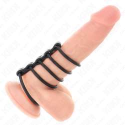 KINK 5 ANILLOS PENE SILICONA 38 CM A 48 CM CONECTADOS POR CUERO