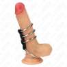 KINK 4 ANILLOS PENE METAL 37 CM A 5 CM CONECTADOS POR CUERO