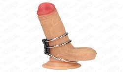 KINK ANILLO PENE TRIPLE METAL 37 CM A 5 CM CONECTADOS CON CUERO