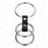 KINK ANILLO PENE TRIPLE METAL 37 CM A 5 CM CONECTADOS CON CUERO