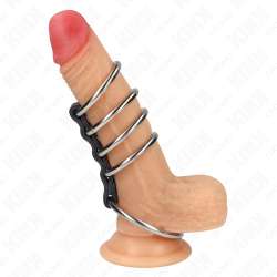 KINK 5 ANILLOS PENE 37 CM A 5 CM METAL CONECTADOS POR CUERO