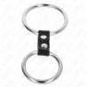 KINK ANILLO PENE DOBLE METAL 37 CM A 5 CM CONECTADOS POR CORREA POLIPIEL MODELO 2