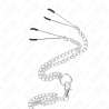 KINK ANILLO PENE TRIPLE METAL CROMADO 38 CM A 5 CM CON CADENA METAL 26 CM Y PINZAS PARA PEZONES MODELO 2