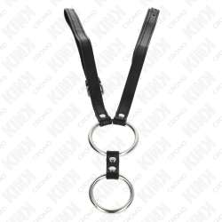 KINK ANILLO PENE DOBLE METAL 38 CM A 5 CM CON CINTURaN DE POLIPIEL 112 CM