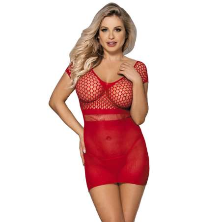 SUBBLIME 951924 VESTIDO DE REJILLA CROCHa CORTO ROJO TALLA aNICA