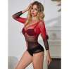 SUBBLIME 952259 BODYSTOCKING DE REJILLA ELSTICO MANGA LARGA DEGRADADO ROJO Y NEGRO TALLA aNICA