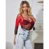 SUBBLIME 952259 BODYSTOCKING DE REJILLA ELSTICO MANGA LARGA DEGRADADO ROJO Y NEGRO TALLA aNICA