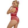 SUBBLIME 952402 BODYSTOCKING CONJUNTO DE REJILLA CON BRILLANTES ROJO TALLA aNICA