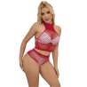 SUBBLIME 952402 BODYSTOCKING CONJUNTO DE REJILLA CON BRILLANTES ROJO TALLA aNICA