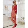 SUBBLIME 952419 BODYSTOCKING DE REJILLA CON DIAMANTES MANGA LARGA ROJO TALLA aNICA
