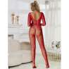 SUBBLIME 952419 BODYSTOCKING DE REJILLA CON DIAMANTES MANGA LARGA ROJO TALLA aNICA