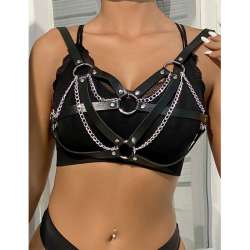 SUBBLIME 953713 CINTURaN DE BONDAGE PUNK HEBILLA METAL NEGRO TALLA aNICA