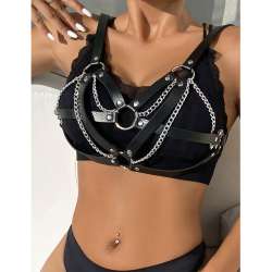 SUBBLIME 953713 CINTURaN DE BONDAGE PUNK HEBILLA METAL NEGRO TALLA aNICA