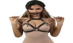 SUBBLIME 953720 PINZAS PARA EL PECHO CON CORREA DE CUERO BONDAGE NEGRO TALLA aNICA