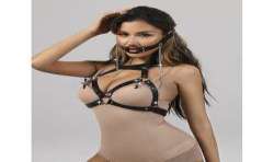 SUBBLIME 953720 PINZAS PARA EL PECHO CON CORREA DE CUERO BONDAGE NEGRO TALLA aNICA