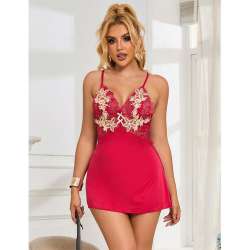 SUBBLIME 954130 BABYDOLL CON DISEaO FLORAL ROJO L XL
