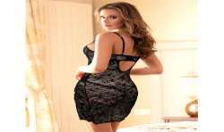 SUBBLIME 954192 BABYDOLL DE ENCAJE CON TIRANTES AJUSTABLES NEGRO L XL