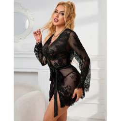 SUBBLIME 953751 CAMISaN DE ENCAJE TANGA NEGRO S M