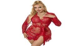 SUBBLIME 953775 CAMISaN DE ENCAJE TANGA ROJO S M