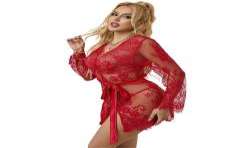 SUBBLIME 953782 CAMISaN DE ENCAJE TANGA ROJO L XL