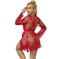 SUBBLIME 953782 CAMISaN DE ENCAJE TANGA ROJO L XL