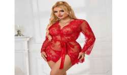 SUBBLIME 953782 CAMISaN DE ENCAJE TANGA ROJO L XL