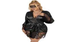 SUBBLIME 953805 PIJAMA ELEGANTE DE ENCAJE TANGA NEGRO L XL