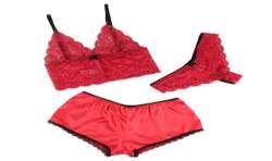 SUBBLIME 953898 CAMISaN DE SEDA Y ENCAJE PANTIES ROJO S M
