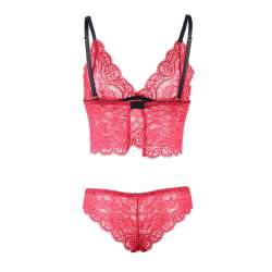 SUBBLIME 953898 CAMISaN DE SEDA Y ENCAJE PANTIES ROJO S M
