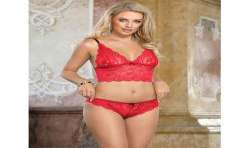 SUBBLIME 953898 CAMISaN DE SEDA Y ENCAJE PANTIES ROJO S M