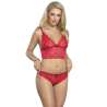 SUBBLIME 953904 CAMISaN DE SEDA Y ENCAJE PANTIES ROJO L XL