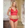 SUBBLIME 953904 CAMISaN DE SEDA Y ENCAJE PANTIES ROJO L XL